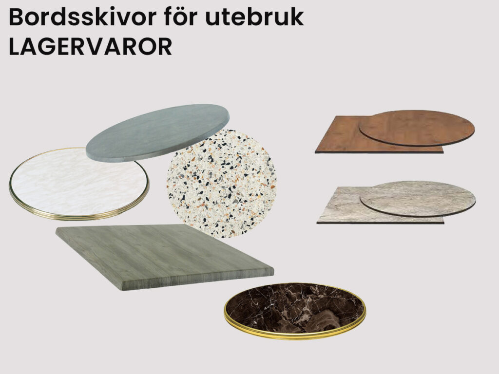 Bordsskivor för utebruk